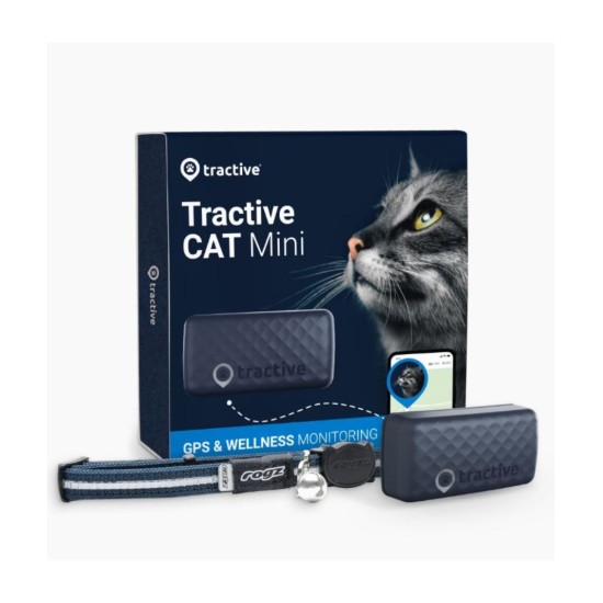 Tractive CAT mini GPS Pet Tracker Γάτας με Κολάρο Dark Blue (Τεμάχιο)