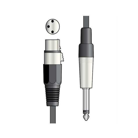 190.087UK Καλώδιο Μικροφώνου XLR Θηλυκό - 6,3 mm Jack 6m (Τεμάχιο)