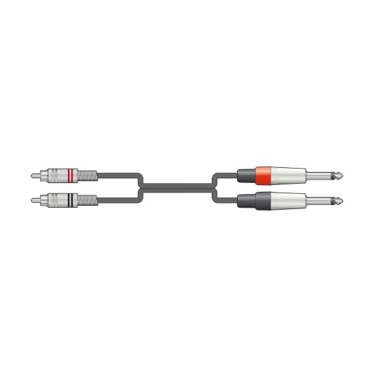 2R-2M6J150 Καλώδια Ήχου 2 x 6.3mm Mono Jack - 2 x RCA 1,5m (Τεμάχιο)