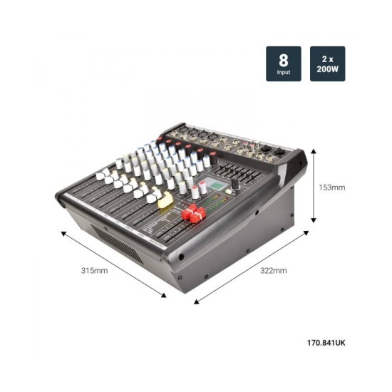 Citronic CSP-408 Αυτοενισχυόμενη Κονσόλα Μίξης Compact με DSP 2x200W RMS (Τεμάχιο)