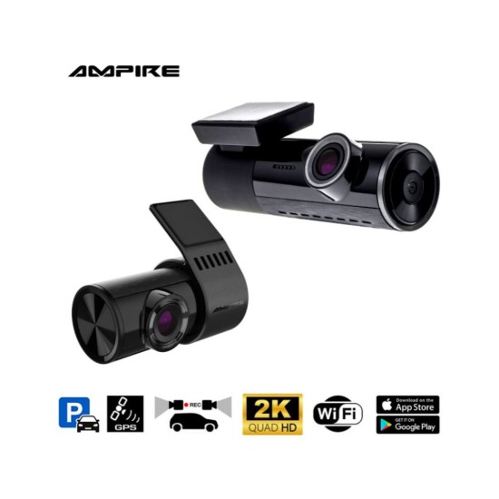 Ampire DC2-PRO Dual-Dashcam με ανάλυση 2K (Quad-HD) WiFi και GPS (Τεμάχιο)