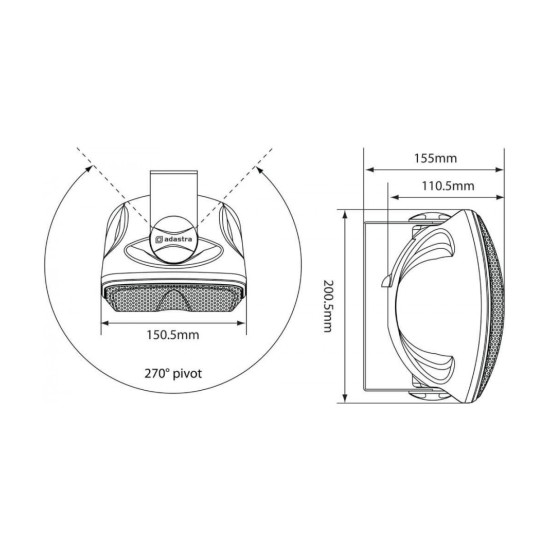 Adastra FC4V-W Επιτοίχιο Ηχείο 2-way 3.5'' 40W RMS Λευκό (Τεμάχιο)