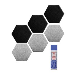 Audiodesigner PET Hexagon 6 Ηχοαπορροφητικά Πάνελ 20 cm Black-Grey / 1 τ.μ. με Βενζινόκολλα (Σετ) Audiodesigner PET Hexagon 6 Ηχοαπορροφητικά Πάνελ 20 cm Black-Grey / 1 τ.μ. με Βενζινόκολλα (Σετ)