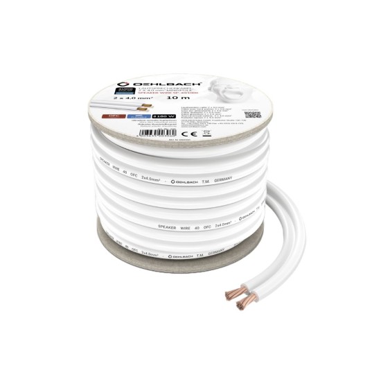 Oehlbach Speaker Wire SP-40 Καλώδιο Ηχείων 10m White (Τεμάχιο)