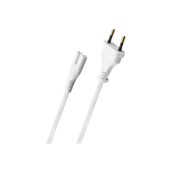 Oehlbach Powercord C7 Καλώδιο Τροφοδοσίας με Euro flat plug 1,5 m White