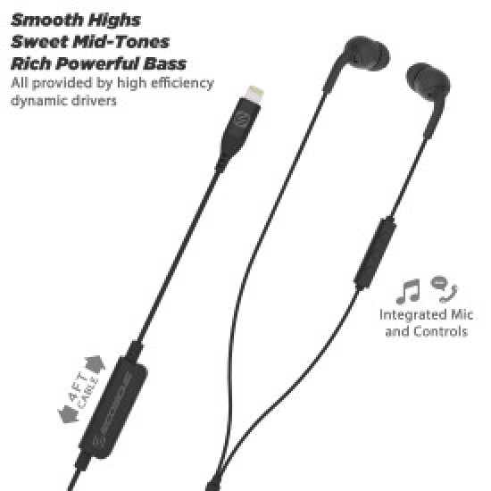 Scosche IDR301L-XU2 Dynamic Range Earbuds with Lightning™ Connector