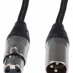 Citronic 190.265UK Ρετρό Πλεκτό Καλώδιο Μικροφώνου XLR F-XLR M 0.5m Μαύρο (Τεμάχιο)