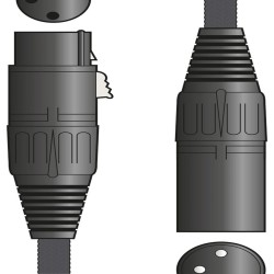 Citronic 190.266UK Ρετρό Πλεκτό Καλώδιο Μικροφώνου XLR F-XLR M 1.5m Μαύρο (Τεμάχιο)
