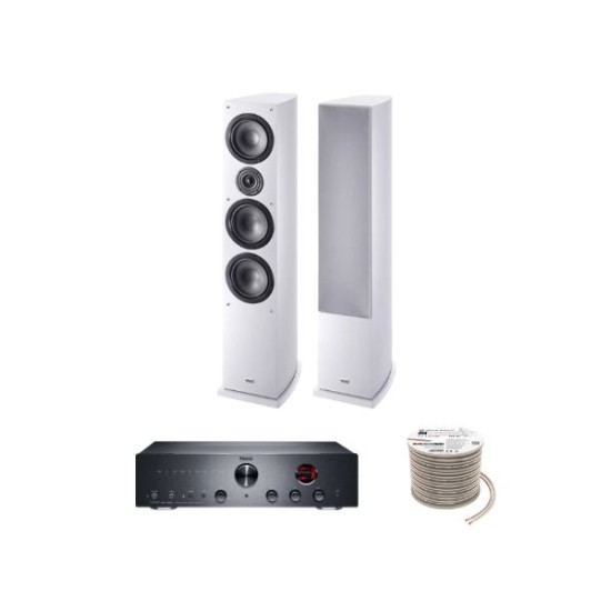 Πακέτο Stereo Hi-Fi με Ενισχυτή Magnat MA 700, Ηχεία HECO Victa Elite 702 White και Καλώδιο Oehlbach