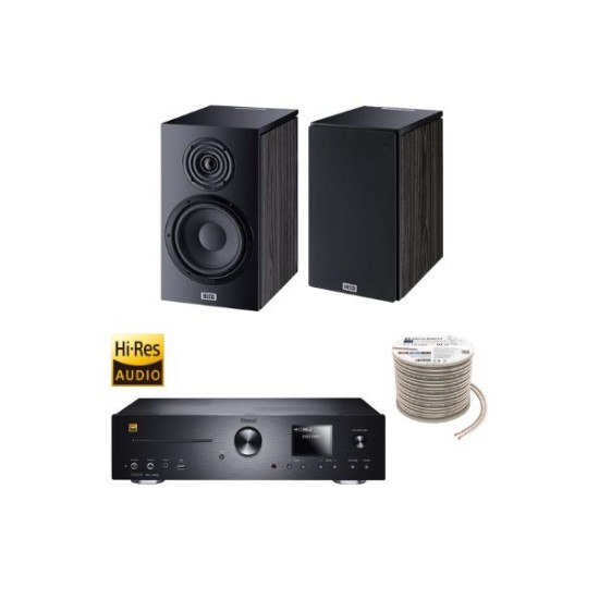 Πακέτο Stereo Hi-Fi με Ενισχυτή Magnat MC 400, Ηχεία HECO Aurora 300 Ebony Black και Καλώδιο Oehlbach