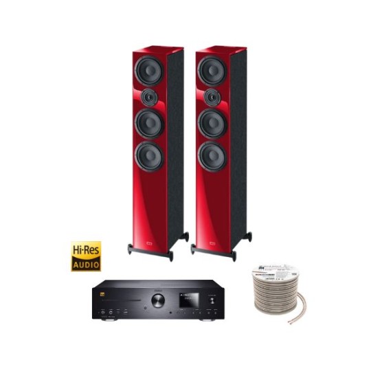 Πακέτο Stereo Hi-Res με Ενισχυτή Magnat MC 400, Ηχεία HECO Aurora 700 White και Καλώδιο Oehlbach + ΔΩΡΟ Ακουστικά Meze 99CLASSICS