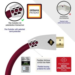 Oehlbach Flex Evolution UHD Καλώδιο HDMI Ultra High Speed Bordeaux 2m