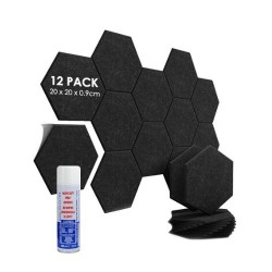 Audiodesigner PET Hexagon Black 12 Ηχοαπορροφητικά Πάνελ 20 cm / 2 τ.μ. + ΔΩΡΟ Βενζινόκολλα (Σετ) Audiodesigner PET Hexagon Black 12 Ηχοαπορροφητικά Πάνελ 20 cm / 2 τ.μ. + ΔΩΡΟ Βενζινόκολλα (Σετ)