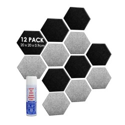 Audiodesigner PET Hexagon 12 Ηχοαπορροφητικά Πάνελ 20 cm Black-Grey / 2 τ.μ. + ΔΩΡΟ Βενζινόκολλα (Σετ) Audiodesigner PET Hexagon 12 Ηχοαπορροφητικά Πάνελ 20 cm Black-Grey / 2 τ.μ. + ΔΩΡΟ Βενζινόκολλα (Σετ)