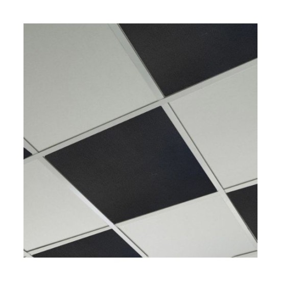 Audiodesigner Colour Ceiling Panels Black Χωνευτά Ηχοαπορροφητικά Πάνελ Οροφής 60x60x2,5 cm (6 Τεμάχια)