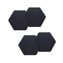 Audiodesigner ECOBAFFLE Hexagon Lato Ηχοαπορροφητικά Πάνελ Οροφής 35cm / 1.27 τ.μ. Μαύρο (4 Τεμάχια)