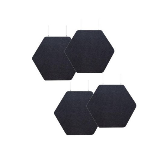 Audiodesigner ECOBAFFLE Hexagon Lato Ηχοαπορροφητικά Πάνελ Οροφής 35cm / 1.27 τ.μ. Μαύρο (4 Τεμάχια)