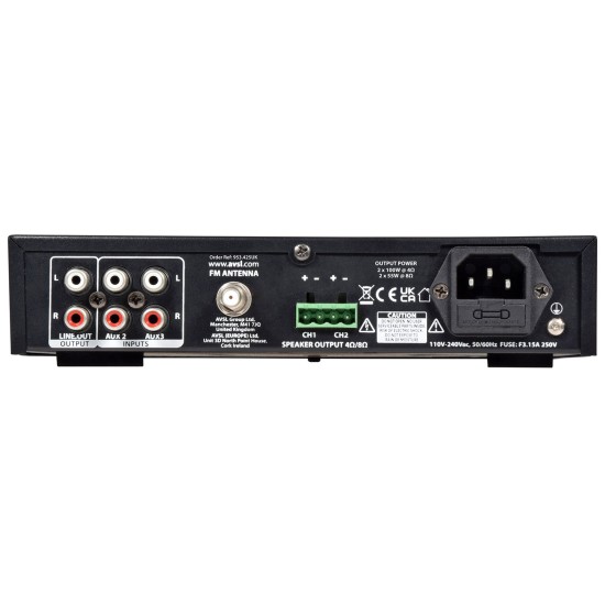 Adastra A200 Stereo PA Ενισχυτής 2 x 100 W (Τεμάχιο)