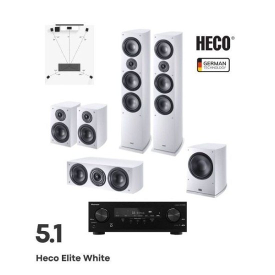 Heco Elite White 5.1 Bundle Ηχεία Home Cinema με AV Receiver Pioneer VSX-535D (Σετ) Heco Elite White 5.1 Bundle Ηχεία Home Cinema με AV Receiver Pioneer VSX-535D (Σετ)
