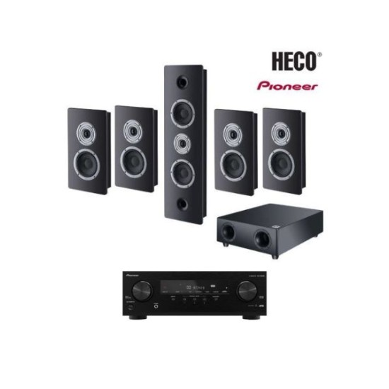 Heco Ηχεία Home Cinema 5.1 Ambient Black με AV Receiver Pioneer VSX-535D (Σετ)