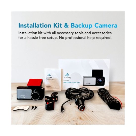AutoSky ADC-888 4K Dash/Rear Κάμερα Αυτοκινήτου WiFi & GPS