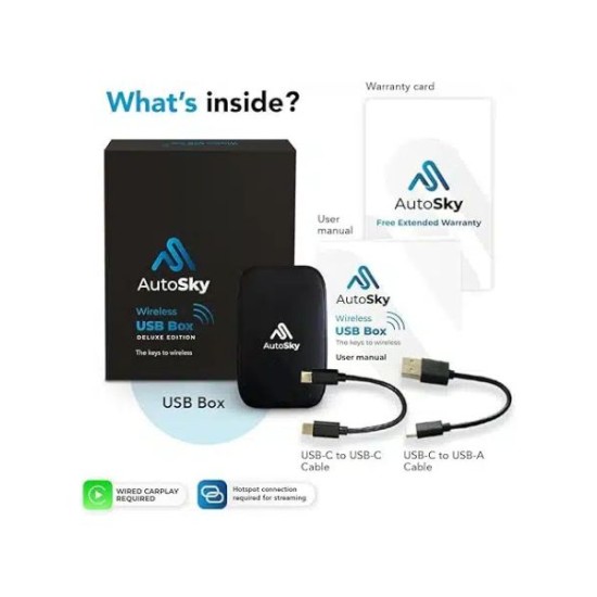 AutoSky AI Box Lite Plus Ασύρματο CarPlay/Android Auto