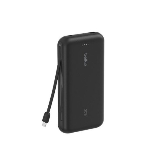 Belkin BPB024hqBK BoostCharge Power Bank 20K with Integrated Cable Black