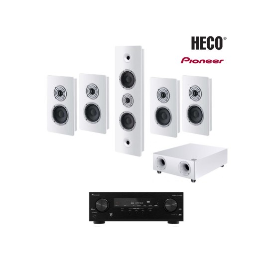Heco Ηχεία Home Cinema 5.1 Ambient White με AV Receiver Pioneer VSX-535D (Σετ)