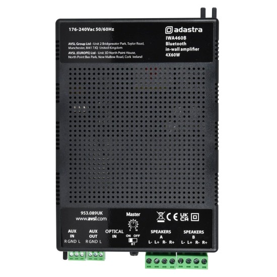 Adastra IWA460B Εντοιχιζόμενος Ενισχυτής 4 x 60W με Bluetooth Adastra IWA460B Εντοιχιζόμενος Ενισχυτής 4 x 60W με Bluetooth