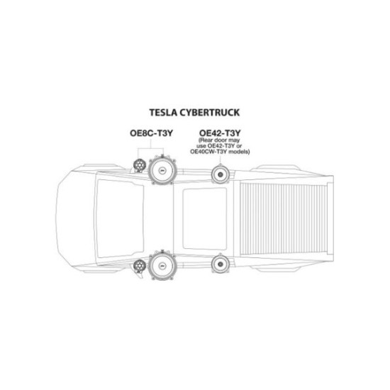 Powerbass OE8C-T3Y Διαιρούμενα Ηχεία Αυτοκινήτου 8” OEM για TESLA (Ζεύγος)
