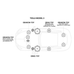 Powerbass OE40CW-T3Y Ομοαξονικά Ηχεία Αυτοκινήτου 4'' OEM για TESLA (Ζεύγος)