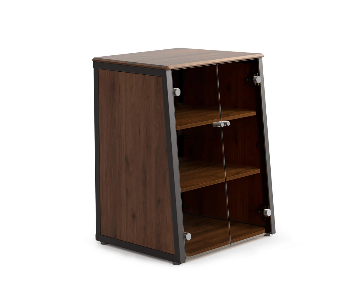 FITUEYES Eiffel V2 AS07 Πολυτελές HIFI Rack με Πορτάκια Walnut