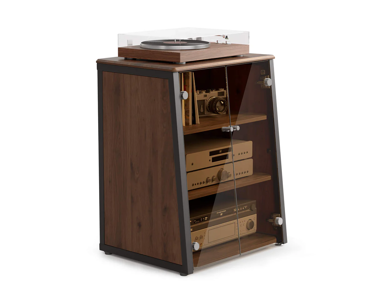 FITUEYES Eiffel V2 AS07 Πολυτελές HIFI Rack με Πορτάκια Walnut