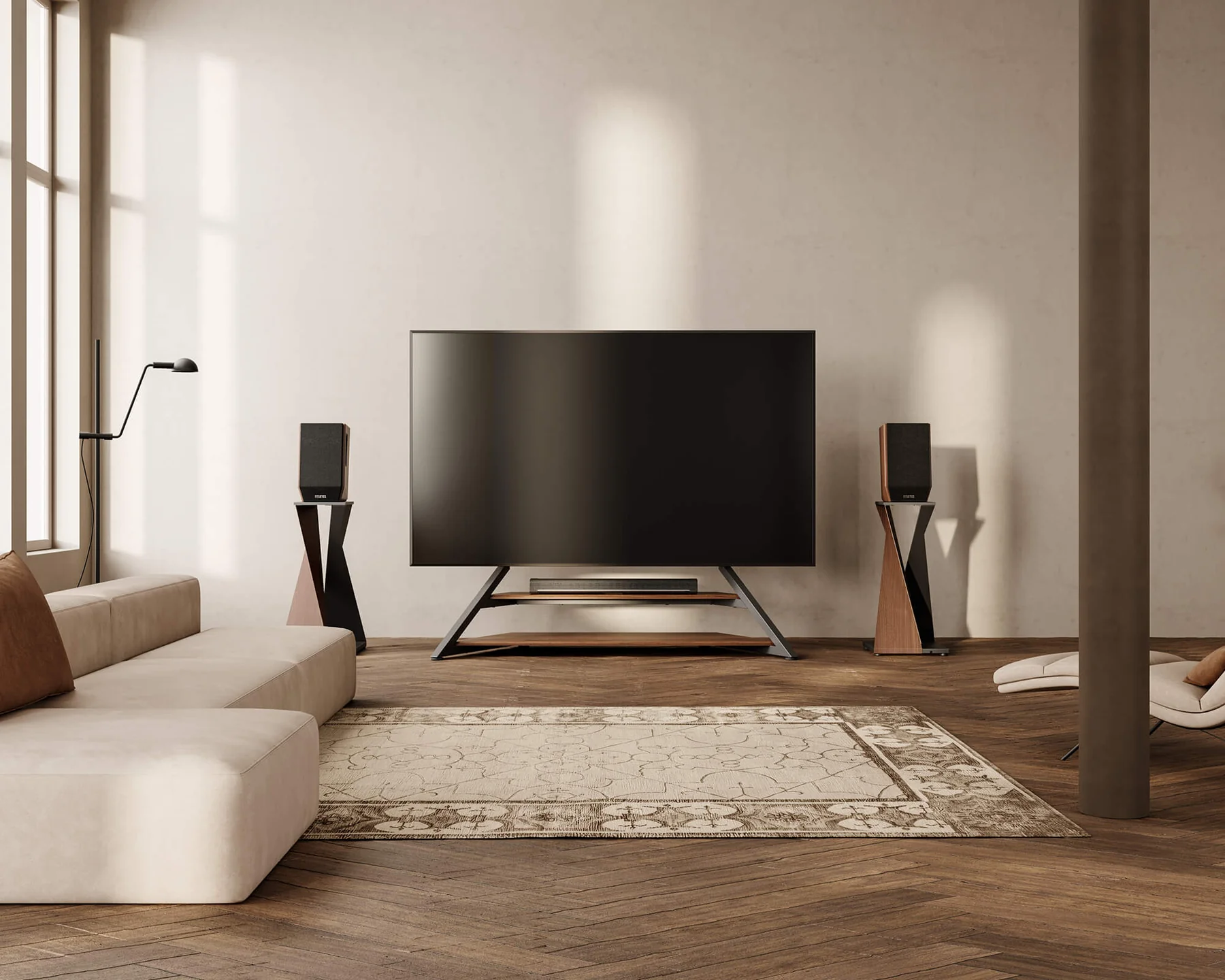 FITUEYES Eiffel SS Επιδαπέδιες Βάσεις Ηχείων Walnut (Ζεύγος)