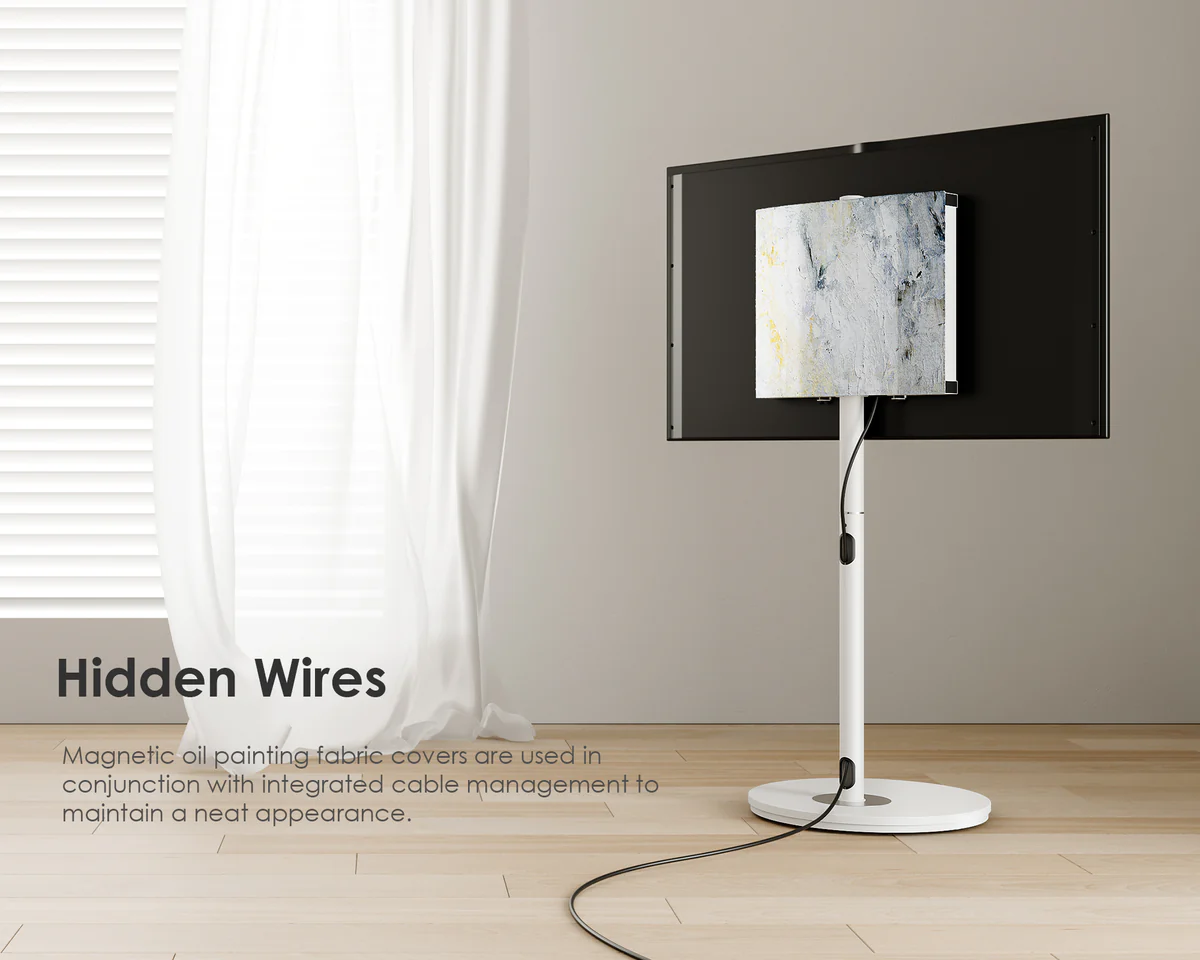 FITUEYES Master V2 FT65 White Επιδαπέδια Βάση Τηλεόρασης 32"-65" με Ρυθμιζόμενο Ύψος