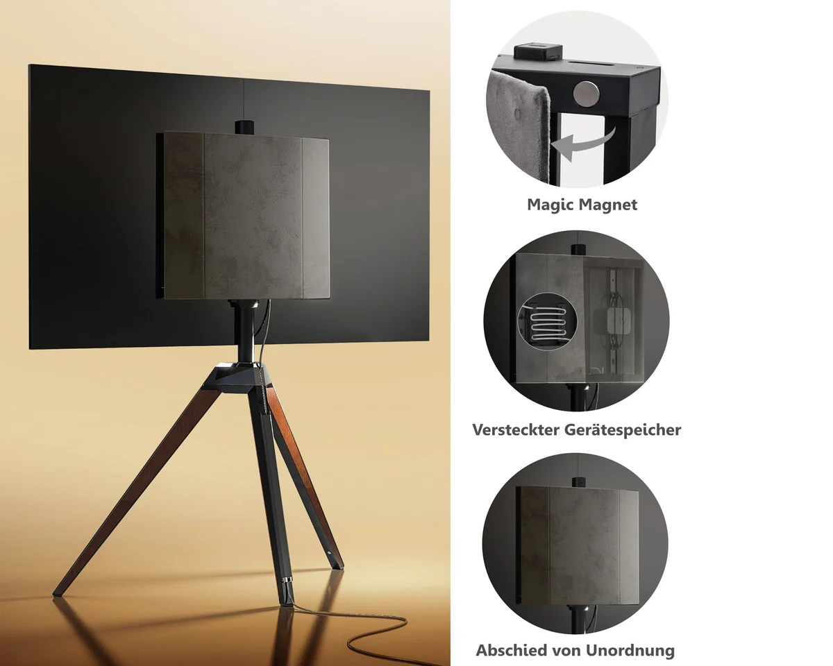 FITUEYES Picasso FT65 Walnut Επιδαπέδια Βάση Τηλεόρασης 32"-65"