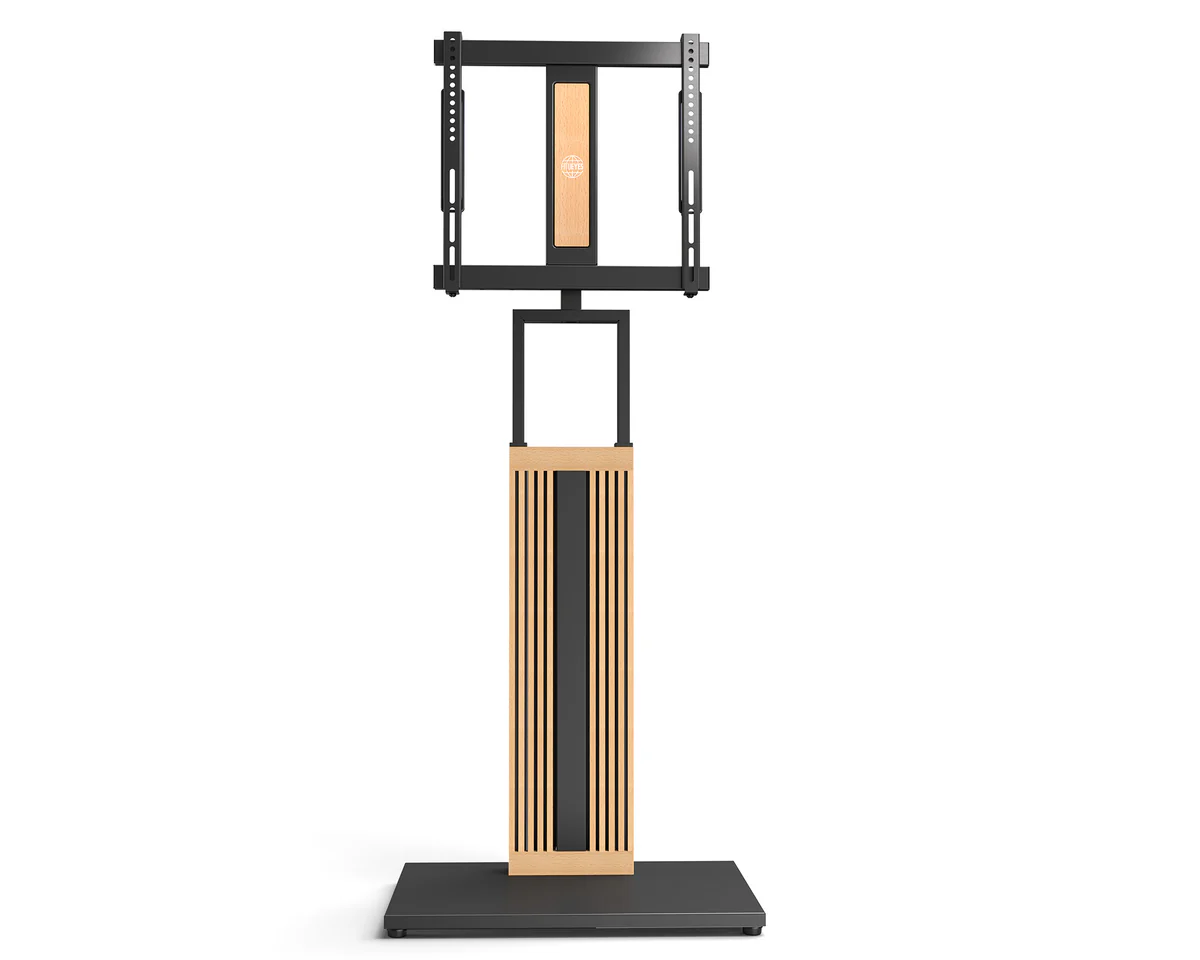 FITUEYES Zen FT65 Black Επιδαπέδια Βάση Τηλεόρασης 32"-65" με Ξύλινη Βάση & Ρυθμιζόμενο Ύψος