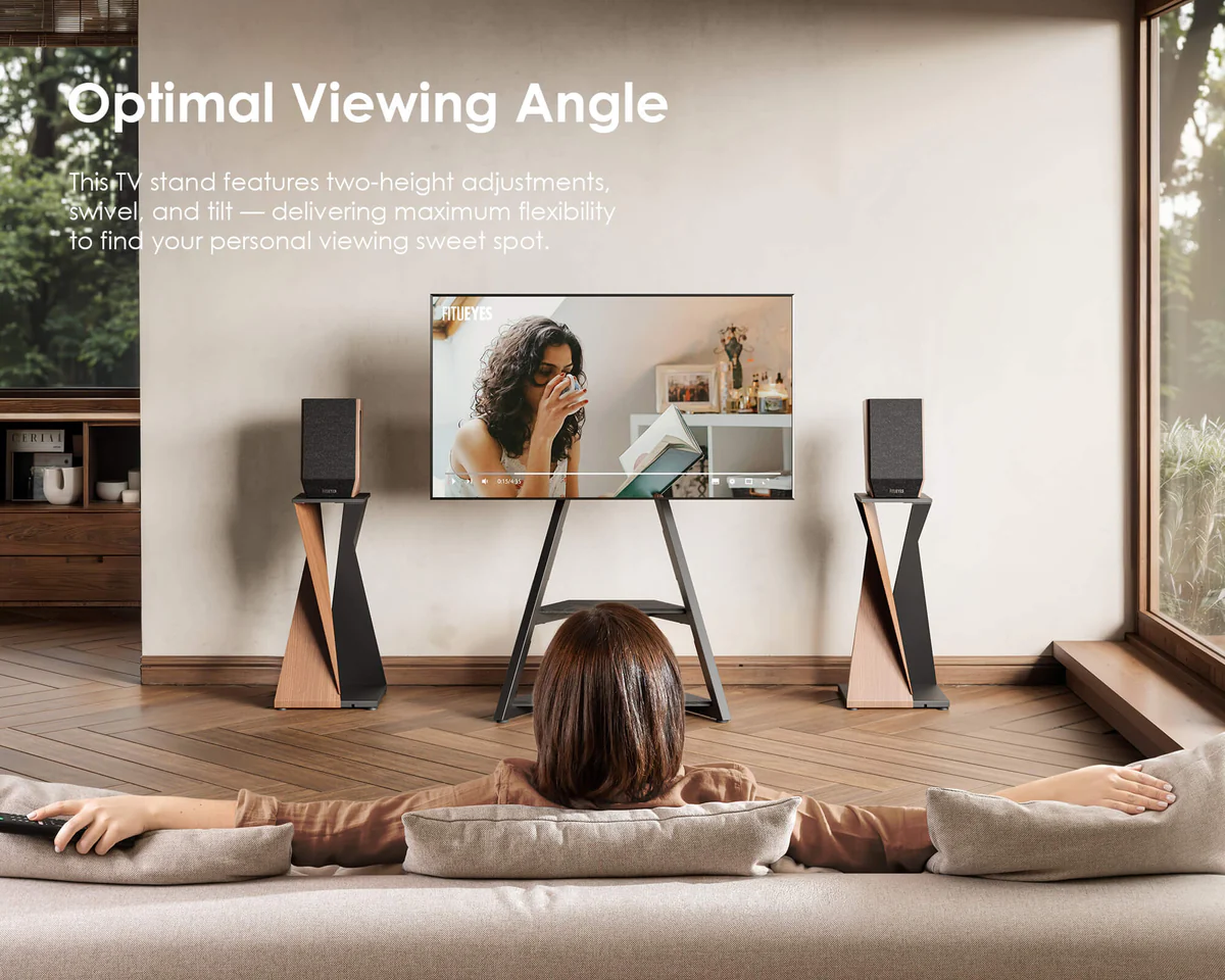 FITUEYES Eiffel FT65 Black Επιδαπέδια Βάση Τηλεόρασης με Ρόδες 32"-65"