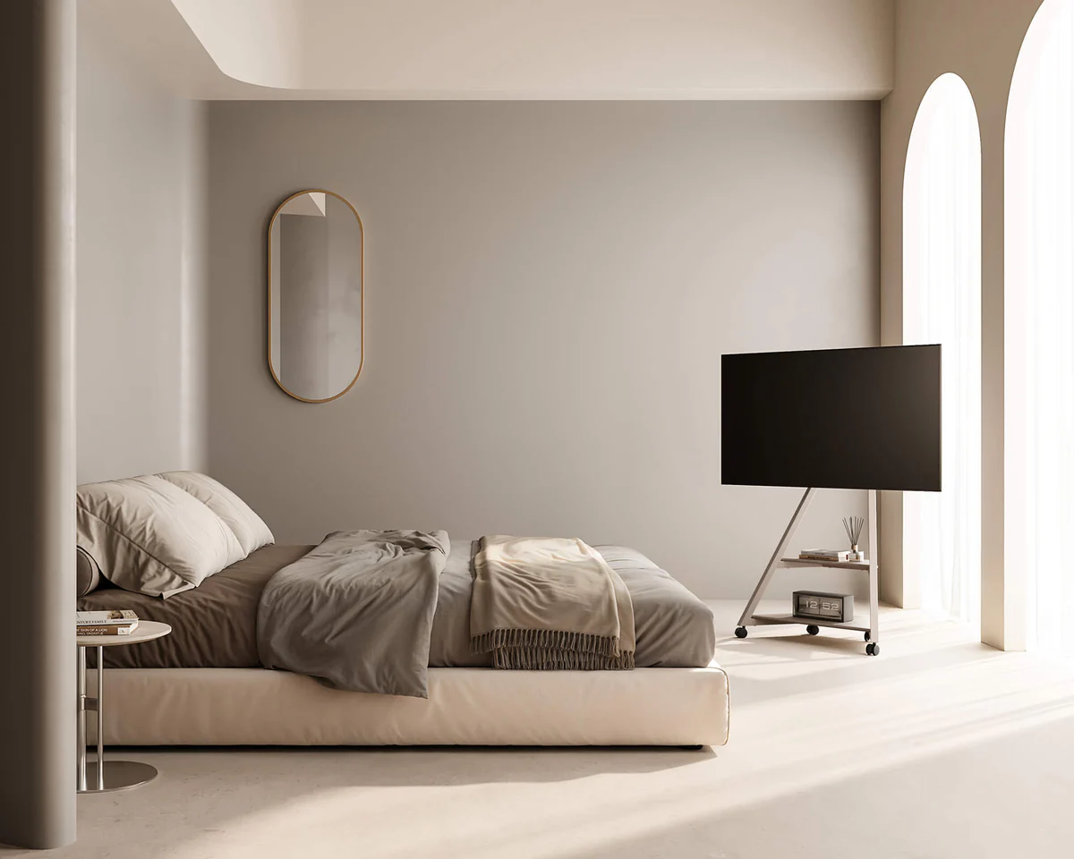 FITUEYES Eiffel FT65 Morandi Grey Επιδαπέδια Βάση Τηλεόρασης με Ρόδες 32"-65"