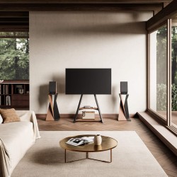 FITUEYES Eiffel FT65 Walnut Επιδαπέδια Βάση Τηλεόρασης με Ρόδες 32"-65"