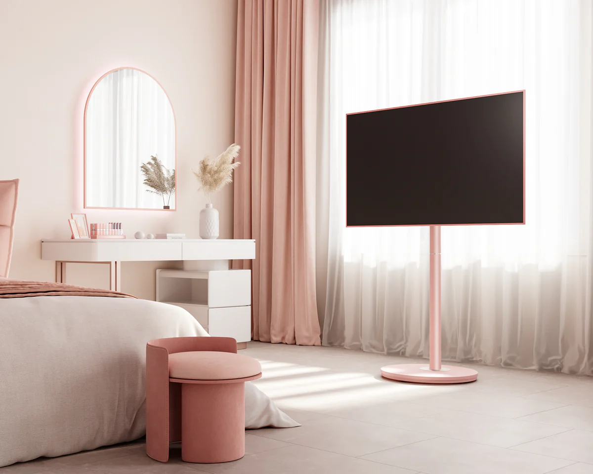 FITUEYES Master V2 FT65 Pink Επιδαπέδια Βάση Τηλεόρασης 32"-65" με Ρυθμιζόμενο Ύψος