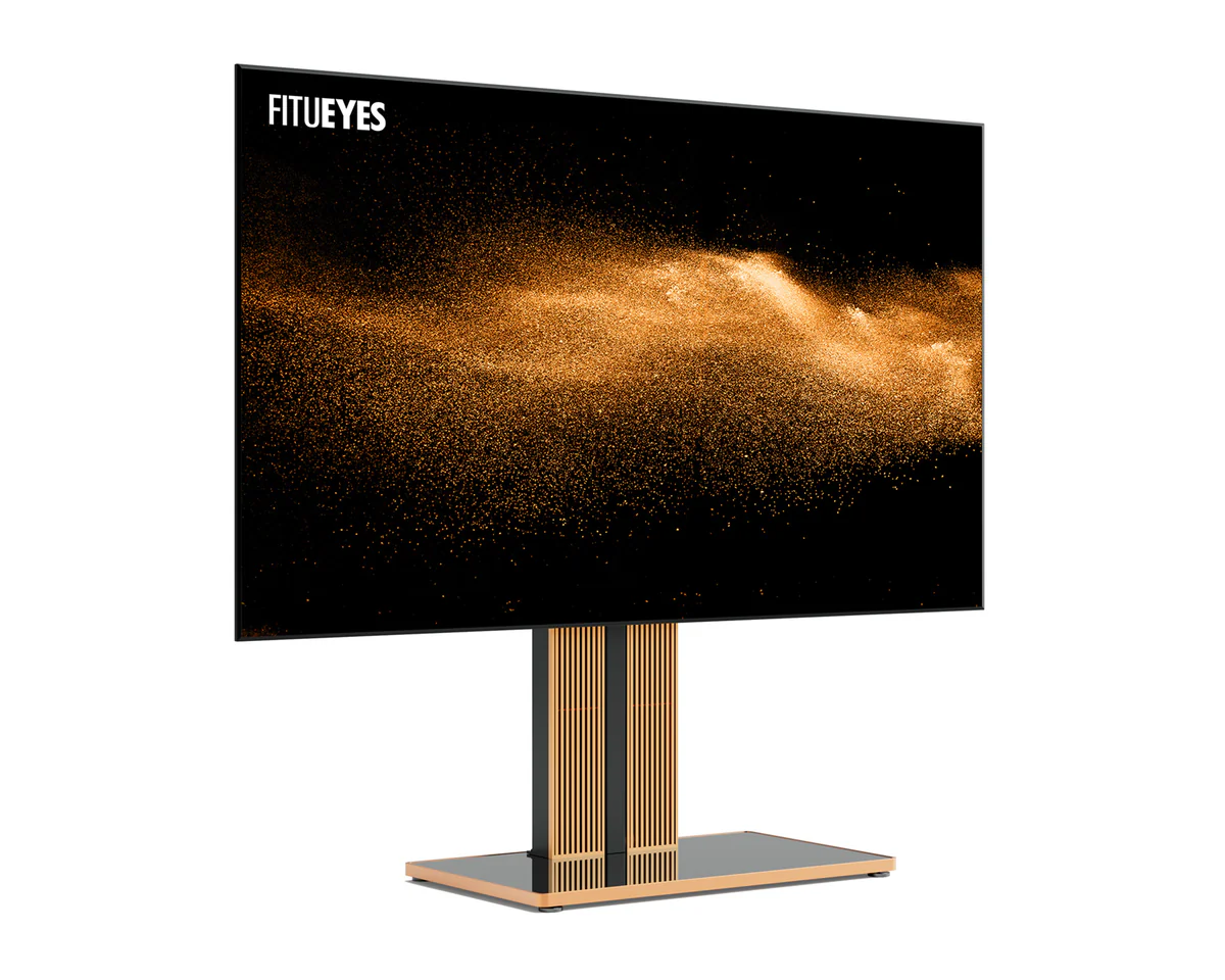 FITUEYES Cantor FT100 Oak Επιδαπέδια Βάση Τηλεόρασης 75"-100" με Ρυθμιζόμενο Ύψος & Κλίση