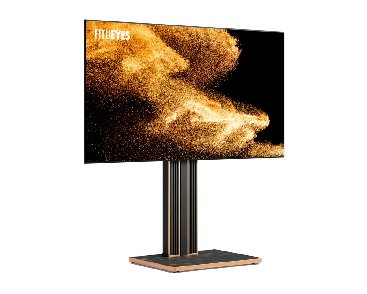 FITUEYES Cantor FT78 Black Επιδαπέδια Βάση Τηλεόρασης 43"-78" με Ρυθμιζόμενο Ύψος & Κλίση