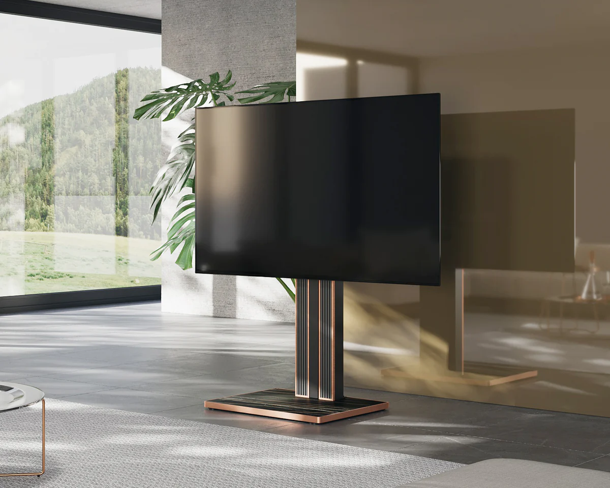 FITUEYES Cantor FT78 Black Επιδαπέδια Βάση Τηλεόρασης 43"-78" με Ρυθμιζόμενο Ύψος & Κλίση