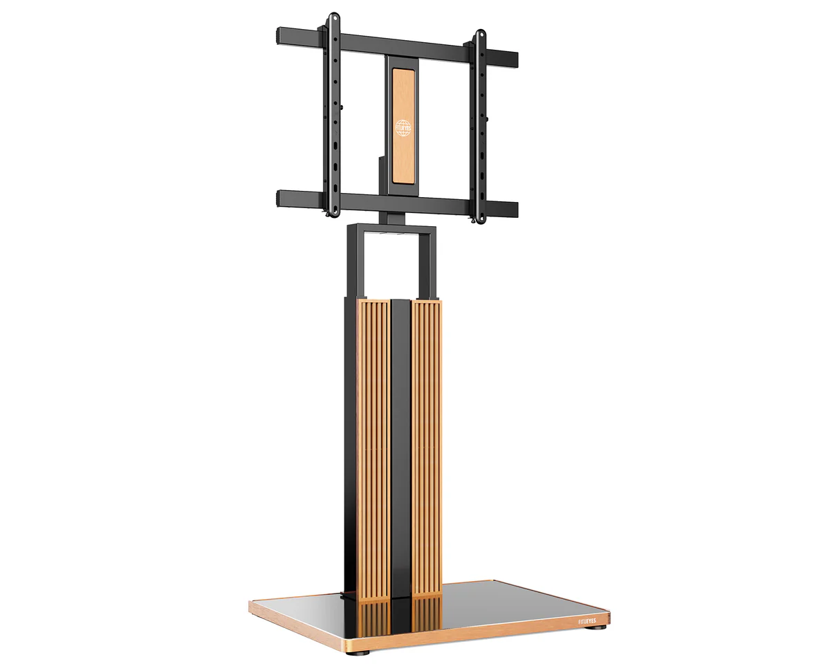 FITUEYES Cantor FT78 Light Oak Επιδαπέδια Βάση Τηλεόρασης 43"-78" με Ρυθμιζόμενο Ύψος & Κλίση